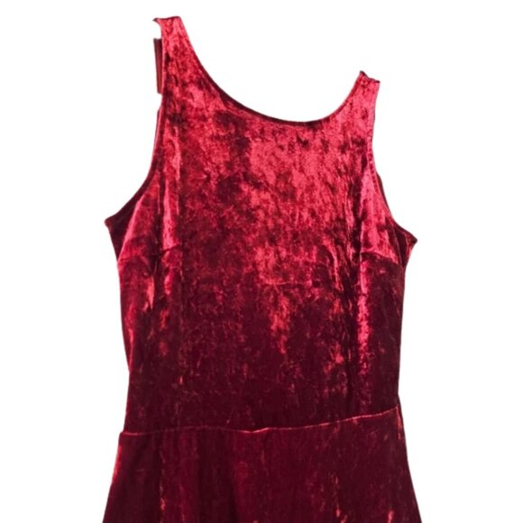 H&M crushed red velvet low back mini dress size 4 - Picture 4 of 5